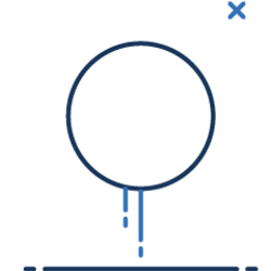 A line icon showing the earth, with water dripping from it as if it were melting.